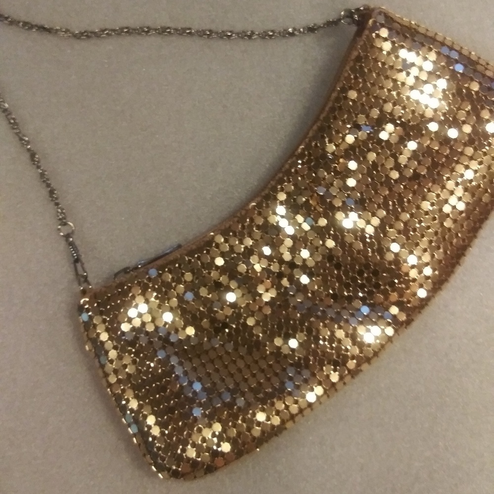 Gold chainmail mesh purse